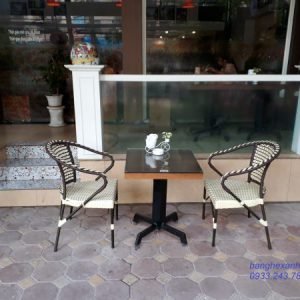 Bàn Ghế Mây Nhựa Ngoài Trời TL551