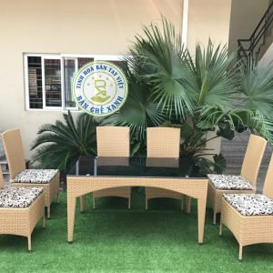 Bàn Ghế Ăn Mây Nhựa TL5A41