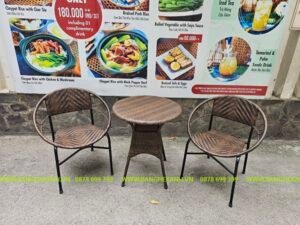 Bàn Ghế Cafe Mây Nhựa TL67