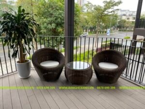 Bàn Ghế Mây Cao Cấp Ngoài Trời TL18