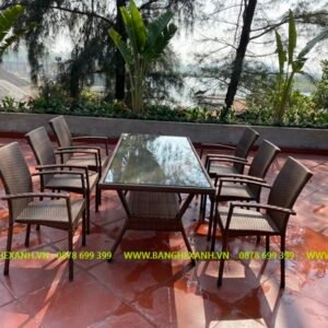 Bàn Ghế Mây Nhựa Cao Cấp Ngoài Trời TL1A18