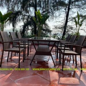 Bàn Ghế Mây Nhựa Cao Cấp Ngoài Trời TL1A18