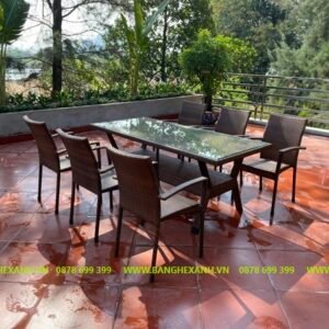 Bàn Ghế Mây Nhựa Cao Cấp Ngoài Trời TL1A18
