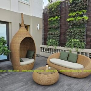 Bàn Ghế Mây Nhựa Cao Cấp Ngoài Trời TL423