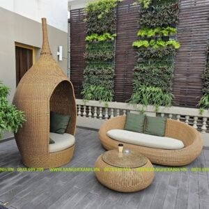 Bàn Ghế Mây Nhựa Cao Cấp Ngoài Trời TL423