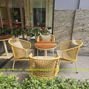 Bàn Ghế Mây Nhựa Ngoài Trời TL2A6