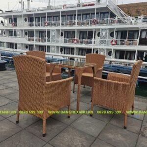 Bàn Ghế Mây Nhựa Ngoài Trời TL502