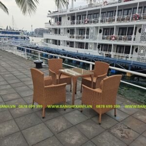Bàn Ghế Mây Nhựa Ngoài Trời TL502