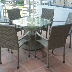 Bộ Bàn Ghế Ăn Nhựa Giả Mây TL122