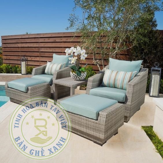 Bàn Ghế Sofa Mây Nhựa 3A88 Bàn Ghế Sofa Mây Nhựa 3A88