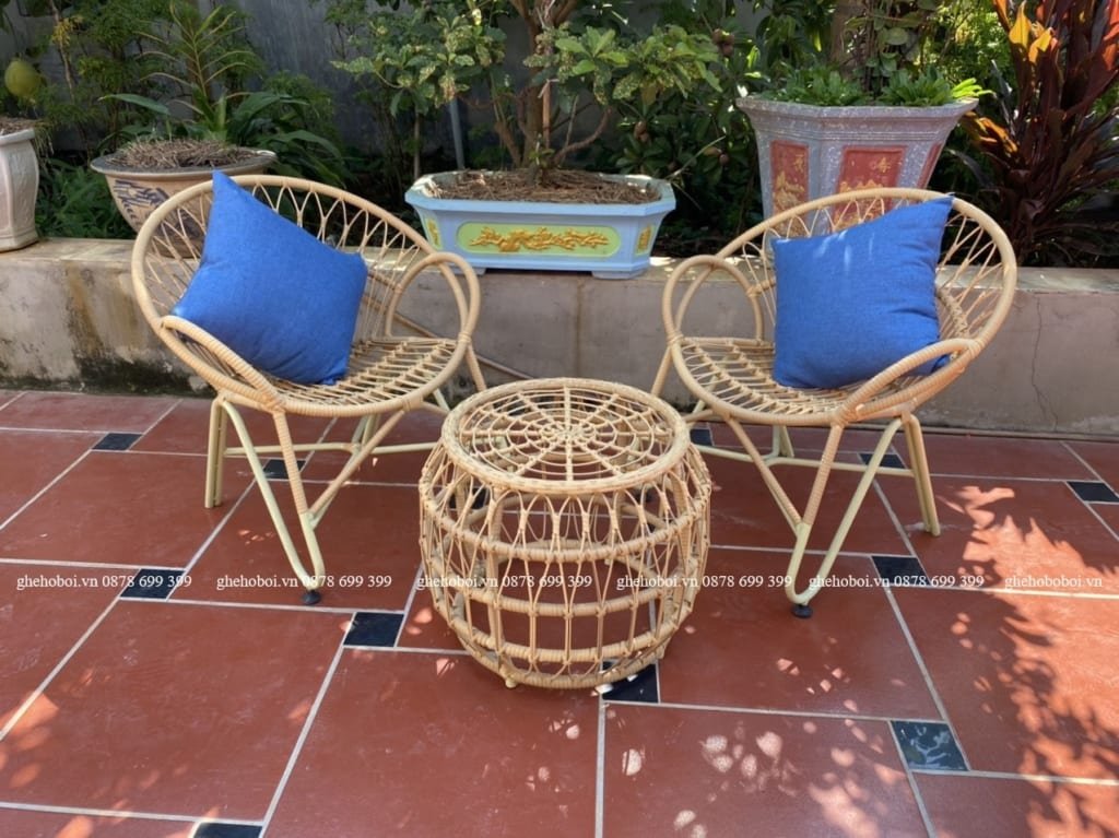 Bộ Bàn Ghế Mây Nhựa TL125