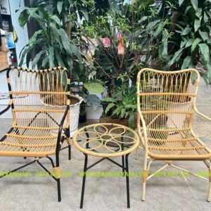 Bộ Bàn Ghế Mây Nhựa Ngoài TRời TL117