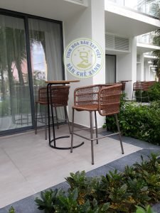Bàn Ghế Quầy Bar Mây Nhựa TL218