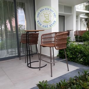 Bàn Ghế Quầy Bar Mây Nhựa TL218