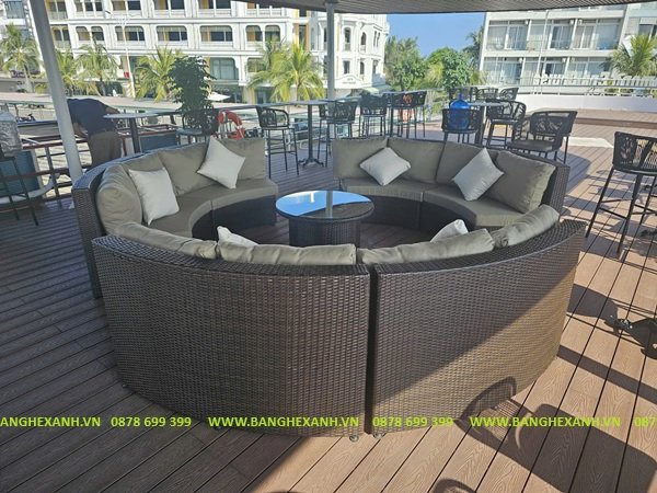 Sofa Quây Tròn Mây Nhựa TL1A36-03 Sofa Quây Tròn Mây Nhựa TL1A36