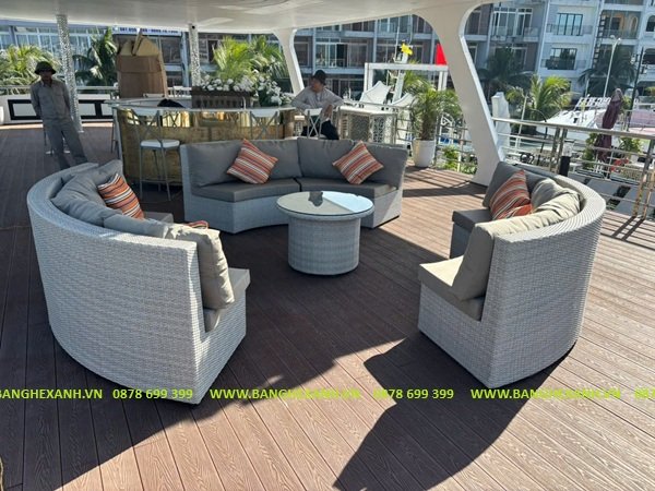 Sofa Quây Tròn Mây Nhựa TL1A36-04 Sofa Quây Tròn Mây Nhựa TL1A36