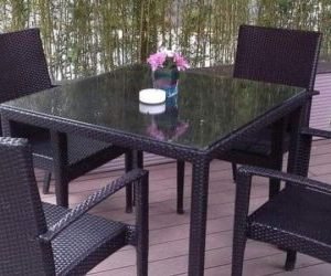 Bàn Ghế Cafe Mây Nhựa TL65