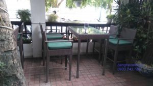 Bàn Ghế Bar Cafe Mây Nhựa TL601