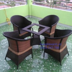 Bàn Ghế Cafe Mây Nhựa TL511