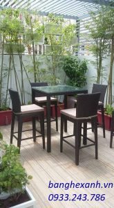 Bàn Ghế Bar Cafe Mây Nhựa TL531