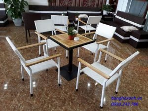 Bàn Ghế Cafe Mây Nhựa TL613