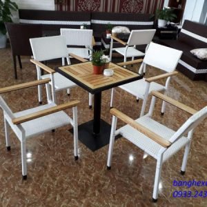 Bàn Ghế Cafe Mây Nhựa TL613