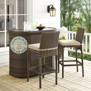 Bàn Ghế Quầy Bar Mây Nhựa TL030