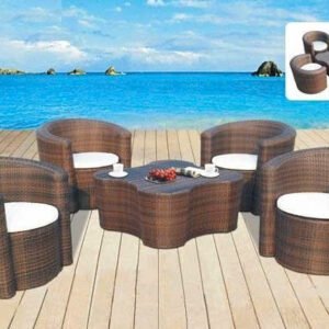 Bàn Ghế Mây Nhựa Ngoài Trời TL48