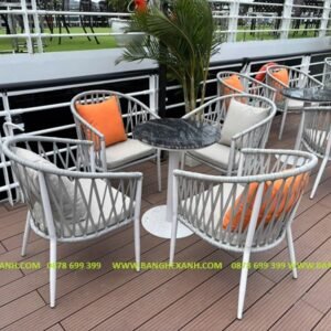 Bộ Bàn Ghế Dây Rope Ngoài Trời TL25A8