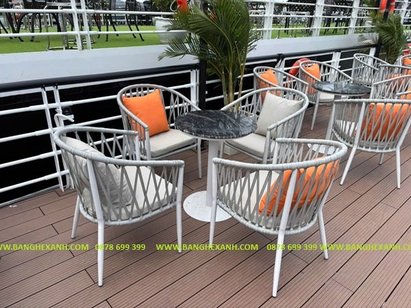 Bộ Bàn Ghế Dây Rope Ngoài Trời TL25A8-02 Bộ Bàn Ghế Dây Rope Ngoài Trời TL25A8