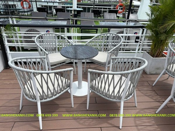 Bộ Bàn Ghế Dây Rope Ngoài Trời TL25A8-03 Bộ Bàn Ghế Dây Rope Ngoài Trời TL25A8