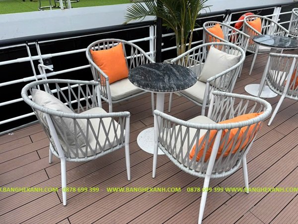 Bộ Bàn Ghế Dây Rope Ngoài Trời TL25A8-04 Bộ Bàn Ghế Dây Rope Ngoài Trời TL25A8