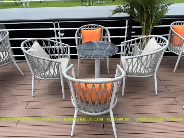 Bộ Bàn Ghế Dây Rope Ngoài Trời TL25A8 Bộ Bàn Ghế Dây Rope Ngoài Trời TL25A8