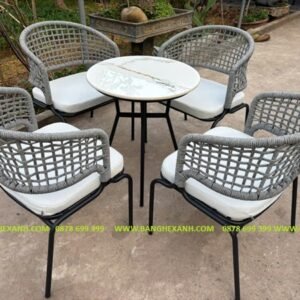 Bàn Ghế Cafe Đan Dây Dù, Rope TL33D8