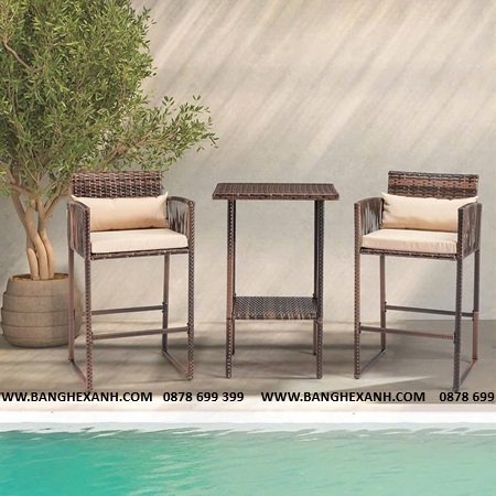 Bộ Bàn Ghế Quầy Bar Mây Nhựa TL2014-01 Bộ Bàn Ghế Quầy Bar Mây Nhựa TL2014