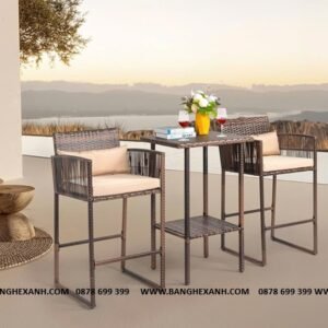 Bộ Bàn Ghế Quầy Bar Mây Nhựa TL2014