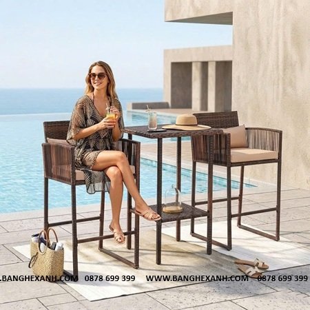 Bộ Bàn Ghế Quầy Bar Mây Nhựa TL2014-03 Bộ Bàn Ghế Quầy Bar Mây Nhựa TL2014