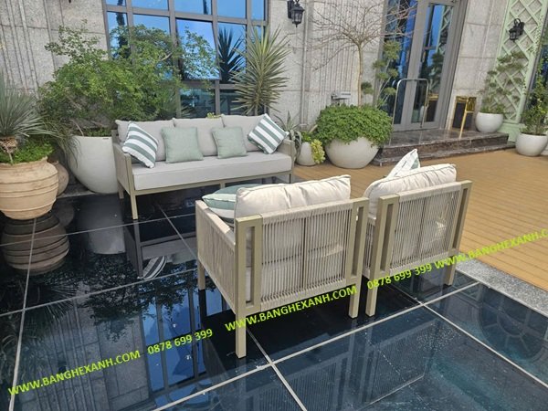 Sofa Cao Cấp Ngoài Trời Đan Dây Rope TL2307-01 Sofa Cao Cấp Ngoài Trời Đan Dây Rope TL2307