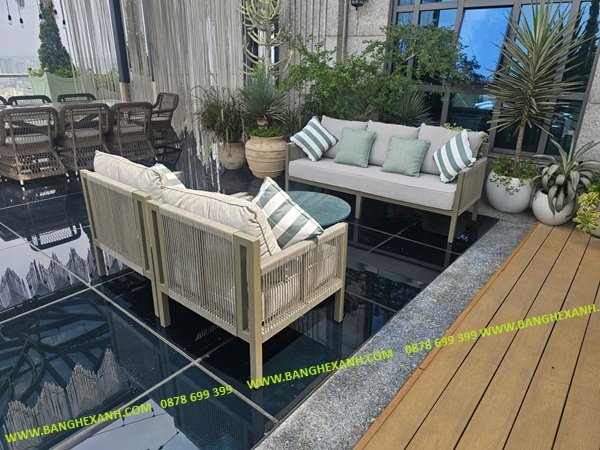 Sofa Cao Cấp Ngoài Trời Đan Dây Rope TL2307-03 Sofa Cao Cấp Ngoài Trời Đan Dây Rope TL2307