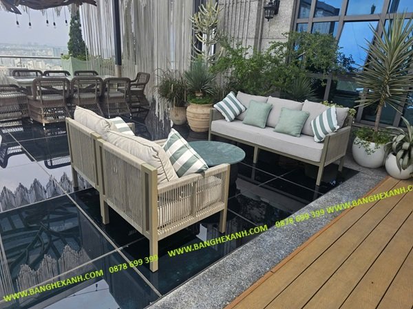 Sofa Cao Cấp Ngoài Trời Đan Dây Rope TL2307-04 Sofa Cao Cấp Ngoài Trời Đan Dây Rope TL2307